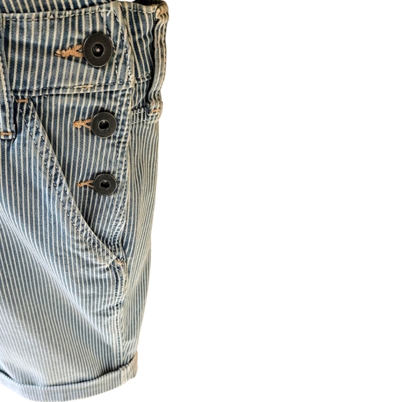 TORRID  ShortTall Vintage Railroad Stripe Overall Shorts With Free Top Size 18 - Picture 6 of 16